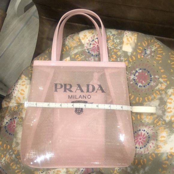 Prada Light Pink Small Sequin Mesh Tote with Matching Wristlet ๐ - Picture 16 of 16